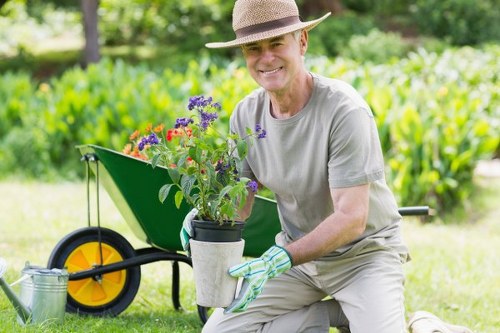 Low-carbon van used for sustainable landscaping transport in Mortlake
